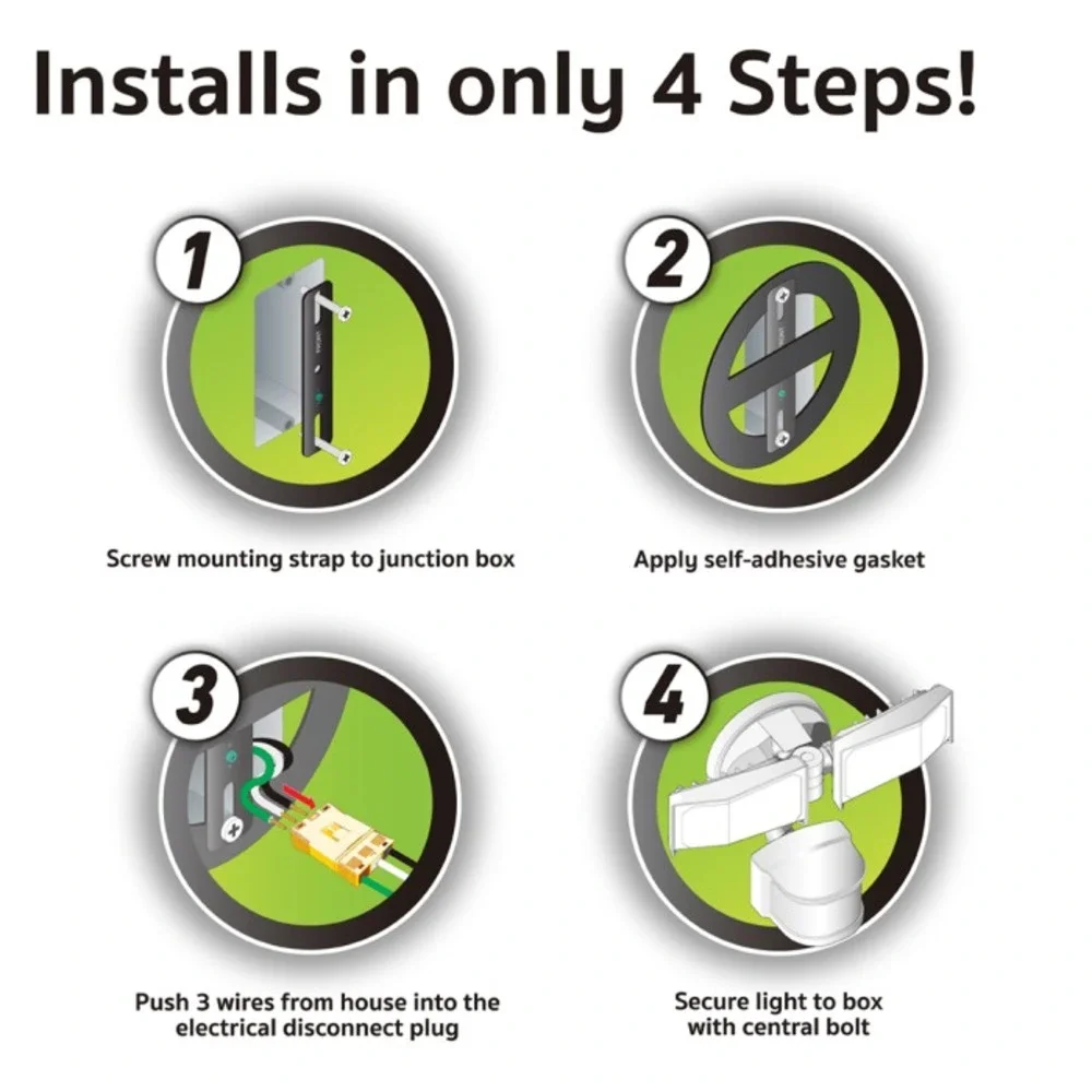 Good Earth SMART LED Motion Activated Security Area Flood Light - White -WiFi BT